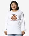 Shop Music Bear Full Sleeves Printed T-Shirt Plus Size-Front
