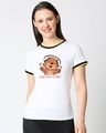 Shop Music Bear Half Sleeve Printed Rib T-Shirt-Front