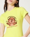 Shop Music Bear Half Sleeve Printed T-Shirt Neo Mint-Front