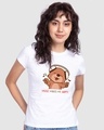 Shop Music Bear Half Sleeve Printed T-Shirt White-Front