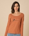 Shop Music Bird Scoop Neck Full Sleeve T-Shirt-Front