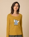 Shop Music Elephant Scoop Neck Full Sleeve T-Shirt-Front
