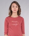 Shop Music Is My Escape Round Neck 3/4th Sleeve T-Shirt-Front