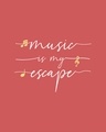 Shop Music Is My Escape Round Neck 3/4th Sleeve T-Shirt-Full