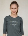 Shop Music Is My Escape Round Neck 3/4th Sleeve T-Shirt-Front