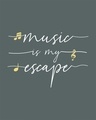 Shop Music Is My Escape Round Neck Crop Top T-Shirt-Full