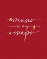 Shop Music Is My Escape Scoop Neck Full Sleeve T-Shirt-Full