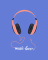 Shop Music Lover - Headphones Round Neck 3/4th Sleeve T-Shirt-Full
