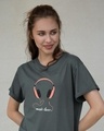 Shop Music Lover - Headphones Boyfriend T-Shirt-Front