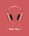 Shop Music Lover - Headphones Scoop Neck Full Sleeve T-Shirt-Full
