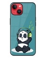 Shop Music Panda Premium Printed Glass Cover for Apple iPhone 14 (Shock Proof, Scratch Resistant)-Front