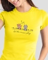 Shop Musical Cats Half Sleeve T-Shirt Pineapple Yellow (DL)-Front