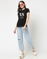 Shop Women's Black Musical Penguins Graphic Printed Slim Fit T-shirt-Full
