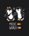 Shop Women's Black Musical Penguins Graphic Printed Slim Fit T-shirt