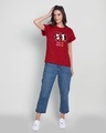 Shop Musical Penguins Boyfriend T-Shirt Bold Red-Full
