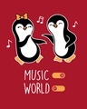 Shop Musical Penguins Boyfriend T-Shirt Bold Red