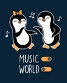 Shop Musical Penguins Boyfriend T-Shirt Navy Blue