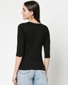 Shop Musical Penguins Round Neck 3/4 Sleeve T-Shirt Black-Design