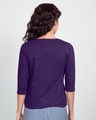 Shop Musical Penguins Round Neck 3/4 Sleeve T-Shirt Parachute Purple-Design