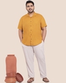 Shop Mustard Plus Size Solid Shirt-JAMES-Front