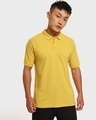 Shop Mustard Yellow Classic Polo-Front