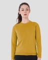 Shop Mustard Yellow Fleece Light Sweatshirt-Front