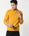 Shop Mustard Yellow Fleece Sweatshirt-Front