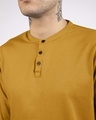 Shop Mustard Yellow Full Sleeve Henley T-Shirt-Full