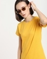 Shop Women's Mustard Yellow T-shirt-Front