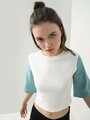 Shop Casual Three Fourth Sleeve Color Block Women Top-Design