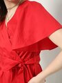 Shop Flared Sleeve Woven Women Red Top