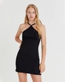 Shop Halter Neck Little Black Dress-Front