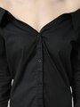 Shop Offshoulder Solid Women Black Shirt