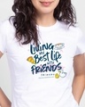 Shop My Best Life Half Sleeve Printed T-Shirt White (FRL)-Front