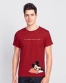 Shop My Kinda Happy Hours Half Sleeve T-Shirt (DL) Bold Red-Front