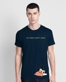 Shop My Kinda Happy Hours Half Sleeve T-Shirt (DL) Navy Blue-Front