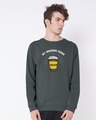Shop My Morning Drink Fleece Light Sweatshirt-Front