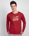 Shop My Mother Had Me Tested Full Sleeve T-Shirt Bold Red-Front
