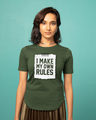 Shop My Own Rules Basic Round Hem T-Shirt-Front