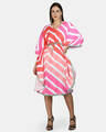 Shop Women's Multi Polyester Printed Full Sleeve V Neck Casual Kaftaan-Front