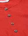 Shop Women's Red Cotton Solid 3/4 Sleeve Round Neck Casual Kurta-Full