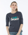 Shop Naam Ka Engineer Round Neck 3/4th Sleeve T-Shirt-Front