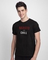 Shop Naasto And Chill Half Sleeve T-Shirt Black-Front