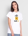 Shop Nakhre always On Women's Printed Boyfriend White T-shirt-Front