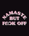 Shop Namaste But 3/4th Sleeve Slim Fit T-Shirt Black-Full