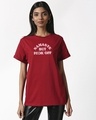 Shop Namaste But Boyfriend T-Shirt Cherry Red-Front