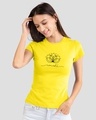 Shop Namaste Line Half Sleeve T-Shirt Pineapple Yellow-Front