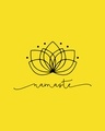 Shop Namaste Line Half Sleeve T-Shirt Pineapple Yellow-Full