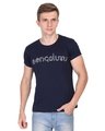 Shop Men's Blue Bengaluru Illustration Typography Cotton T-shirt-Front