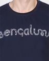 Shop Men's Blue Bengaluru Illustration Typography Cotton T-shirt